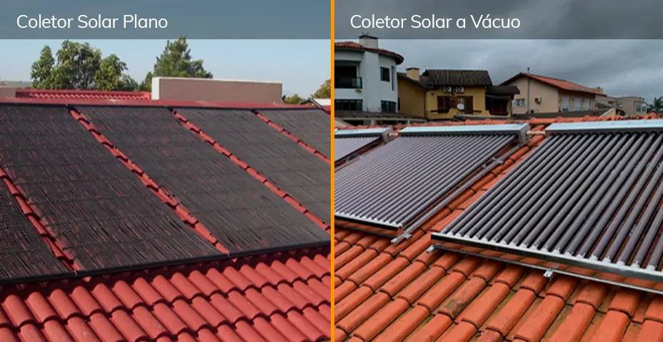 Coletor solar a vácuo e placa plana para aquecimento de água da piscina da Tholz.