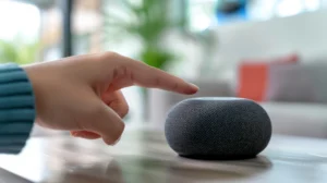 Sistema de automação Tholz controlando piscina com comandos de voz do Google Assistente.