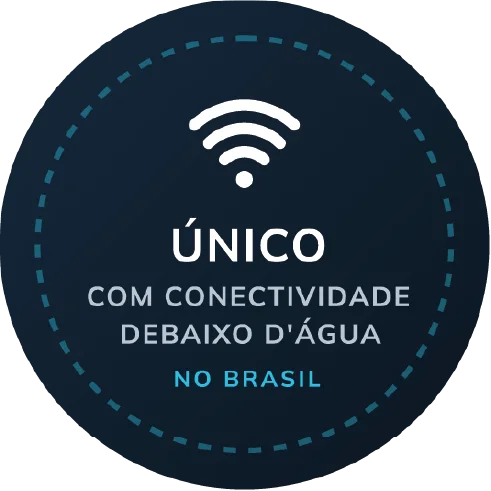 Selo: único robô de piscina com conectividade debaixo d'água no Brasil.